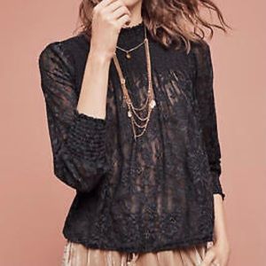 Anthropologie Deletta Amanna Lace Swing Top